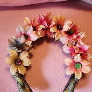 Floral Headband with Multicolor Flowers